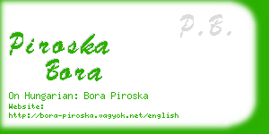 piroska bora business card